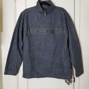 PURE & SIMPLE gray zipper long sleeve fleece sweater shirt jacket